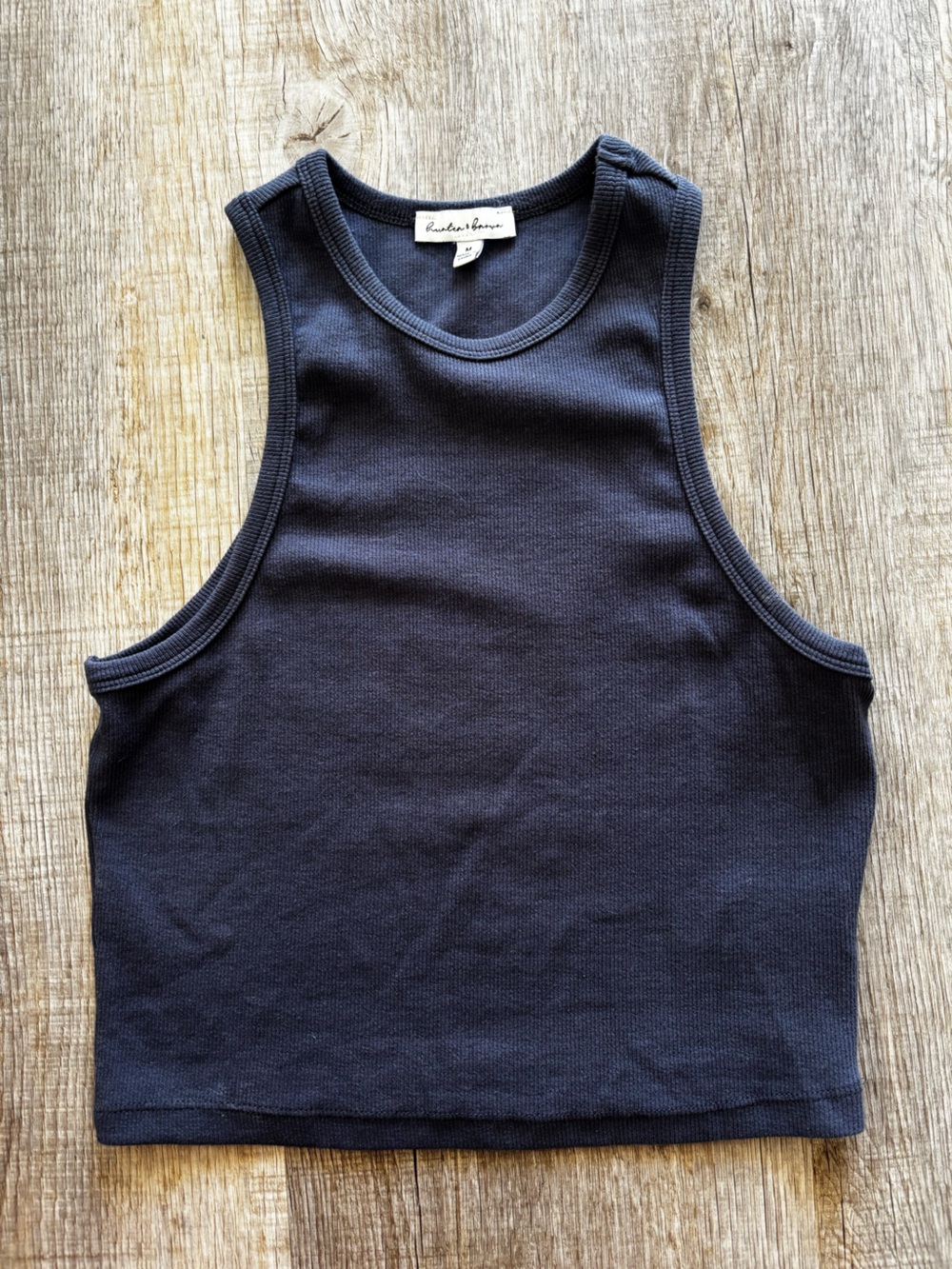 Hunter & Brown: Navy Ribbed Tank Top